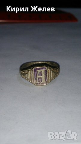 СТАРИНЕН САЧАНЕН ПРЪСТЕН с МОНОГРАМ БУКВА - А - МАЙСТОРСКА РЪЧНА ИЗРАБОТКА САЧАН  73701, снимка 5 - Антикварни и старинни предмети - 28993390