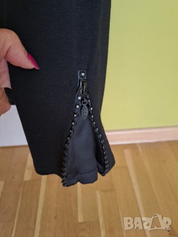 Дамска блуза черно поло с яка Pompoos, снимка 5 - Блузи с дълъг ръкав и пуловери - 40852939