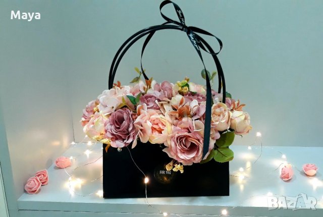 Луксозна чанта с цветя For You/HAPPY BIRTHDAY и цифра, снимка 1