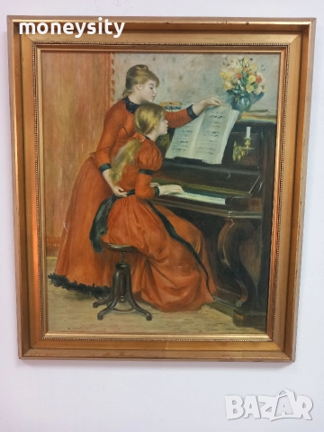 Картина масло върху платно Реноар, снимка 2 - Картини - 52857758