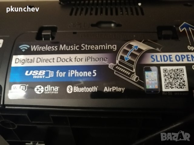 JVC RV-S5E WiFi DLNA, Bluetooth, USB, SD карта, iPod(R)/iPhone(R), Air Play(R) - Черен, снимка 13 - Аудиосистеми - 43458990