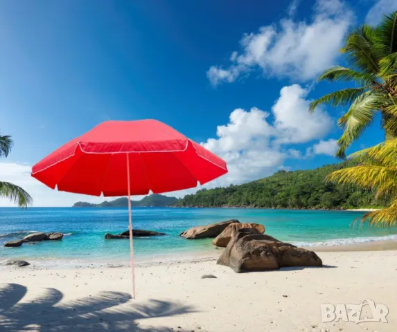 Функционален чадър за градина и плаж – Ø2.70 м, височина 2.50 м