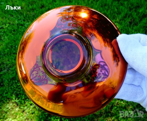Bohemia кристална чаша с чиния,злато., снимка 10 - Антикварни и старинни предмети - 33145666