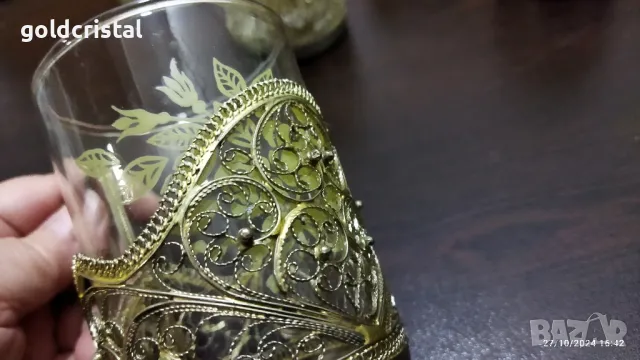 руски стакани подстакани филигран чаши за чай, снимка 2 - Антикварни и старинни предмети - 47740218
