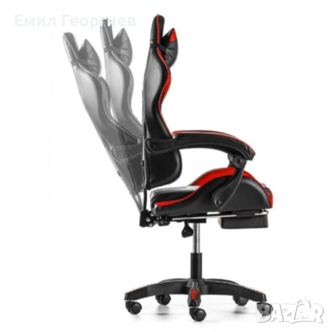 Ергономичен геймърски стол с поставка за крака – комфорт и стабилност за дълги часове без болка, снимка 5 - Столове за офис - 53237142