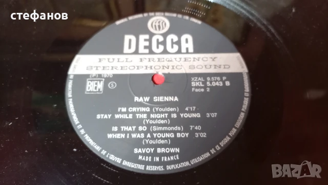 Дългосвиреща грамофонна плоча SAVOY BROWN „raw sienna”, Франция, снимка 8 - Грамофонни плочи - 51327878