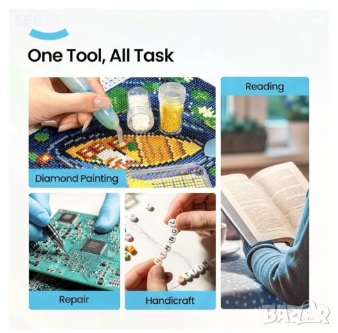 Лупа със светлина и стойка., снимка 6 - Друга електроника - 52861257