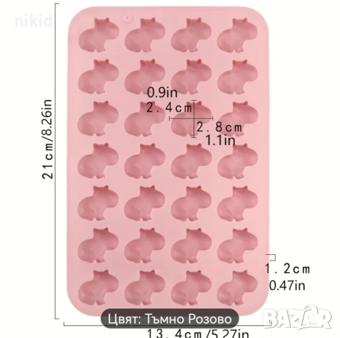 28 малки Капибара Capybara силиконов молд форма фондан шоколад гипс сапун бонбони декор, снимка 2 - Форми - 53361607