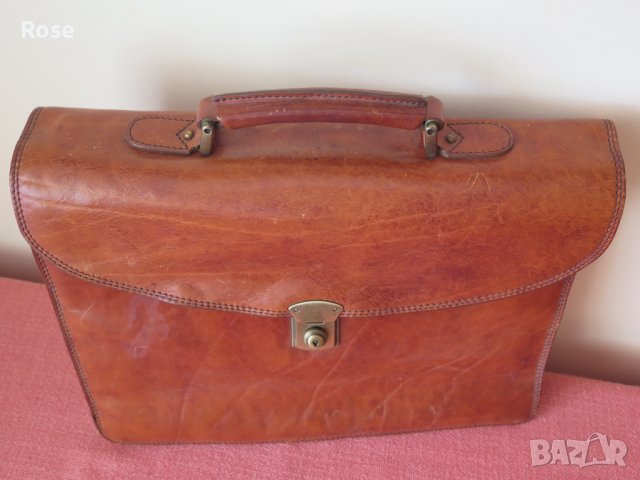 Vintage, Italy,кожена чанта за документи, бизнес чанта, снимка 14 - Чанти - 43396920