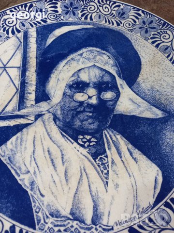 Голяма декоративна порцеланова чиния Delft , снимка 3 - Декорация за дома - 35294509