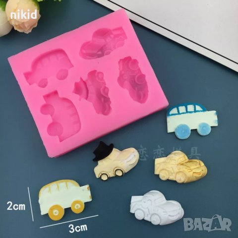 Макуин Маккуин кола автобус малки колички силиконов молд форма фондан украса торта сладки, снимка 3 - Форми - 36709762