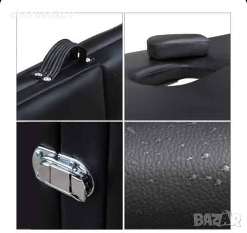 трисекторна козметична масажна кушетка дървена черна масажно легло, снимка 13 - Кушетки - 53166051