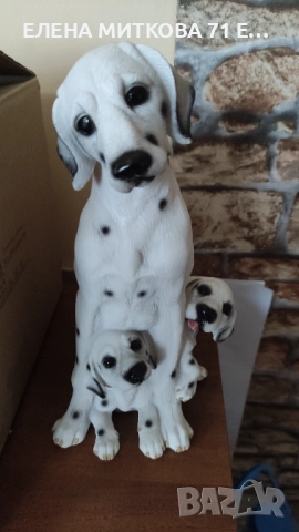 Изразителна статуетка на Мама Далматинка с двете си рожби, снимка 2 - Статуетки - 52458950