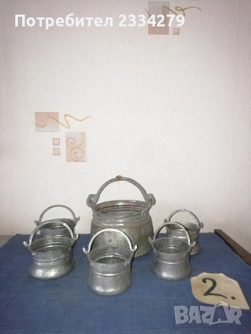 Бакърчета менци и тава, стари ръчно изработени изковани и калайдисани. , снимка 6 - Антикварни и старинни предмети - 52930081