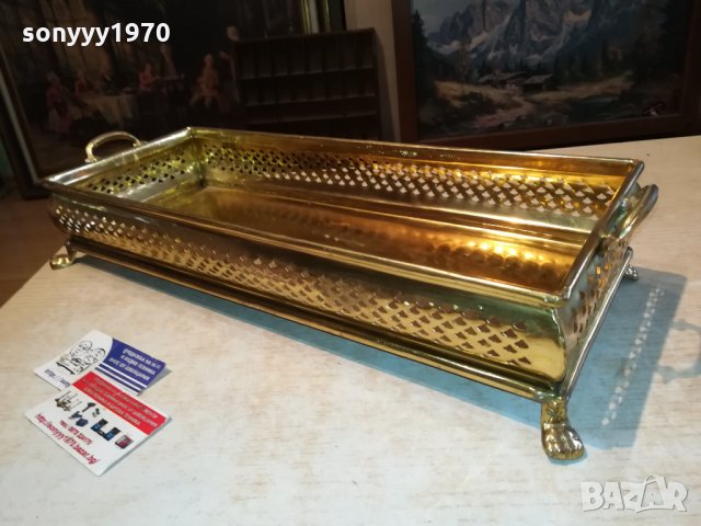 ENGLAND-МЕД//МЕСИНГ-ВНОС АНГЛИЯ 51СМ 1011211632, снимка 7 - Антикварни и старинни предмети - 34761101