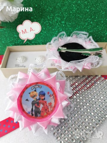Красиви детски аксесоари за коса с панделка Калинката и Черния котарак!, снимка 4 - Аксесоари за коса - 37818237