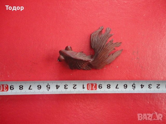 Дървена фигура фигурка пластика Златната Рибка риба , снимка 1 - Други - 39142894