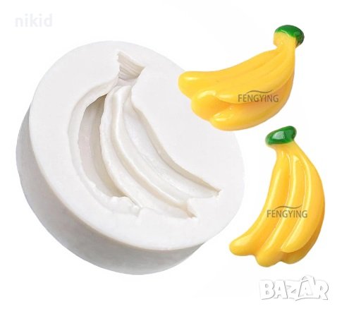 Банани Банан чепка силиконов молд форма фондан шоколад смола гипс