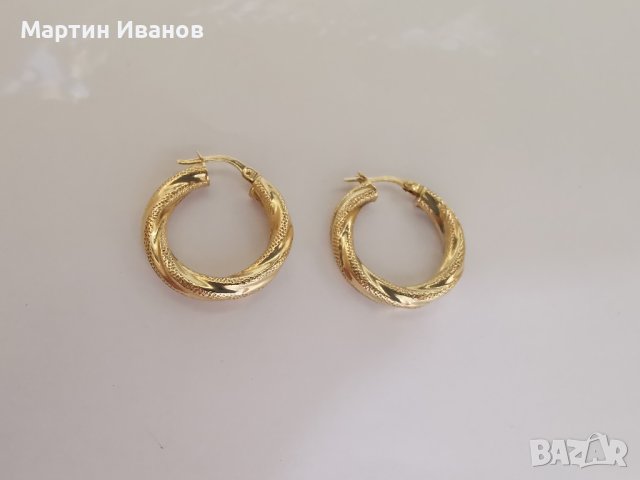 Златни обеци халки 10, снимка 5 - Обеци - 43688893