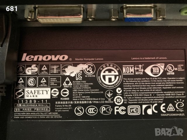 Монитор Lenovo 22, снимка 6 - Монитори - 32580186