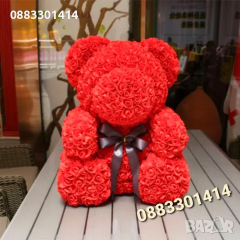 Мече от рози Подарък за Свети Валентин, Осми Март , снимка 2 - Декорация за дома - 49053154