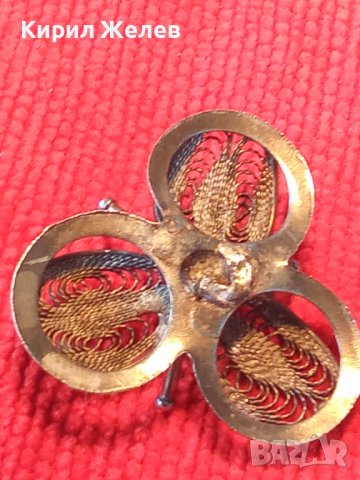 ФИЛИГРАННО СРЕБЪРНО ЦВЕТЕ АРТ БИЖУ АПЛИКАЦИЯ ВИНТИДЖ РЕТРО УКРАШЕНИЕ 17253, снимка 3 - Антикварни и старинни предмети - 31196245