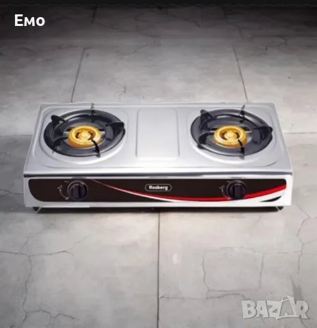 Котлон газов двоен Rosberg Premium , 30 mbar, със защита, Неръжд, стомана, снимка 4 - Котлони - 47756142