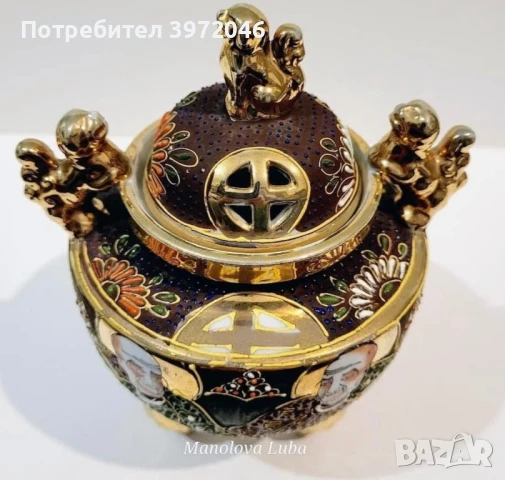 Японска кадилница SafsumaMoriage , снимка 4 - Антикварни и старинни предмети - 50991601