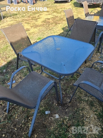 Маса с четири стола, снимка 3 - Градински мебели, декорация  - 52102295