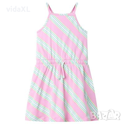Детска рокля с шнур без ръкави, розова, 104（SKU:11170, снимка 1 - Детски рокли и поли - 44878455