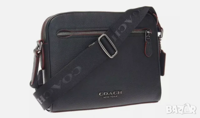 Мъжка кожена чанта Coach Metropolitan Soft - черна, снимка 6 - Чанти - 50508981