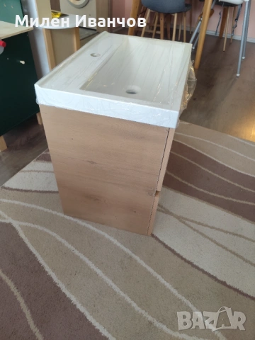 PVC Мебел за баня FORLI 60 OAK - Шкаф + Мивка, снимка 3 - Мивки - 53481005