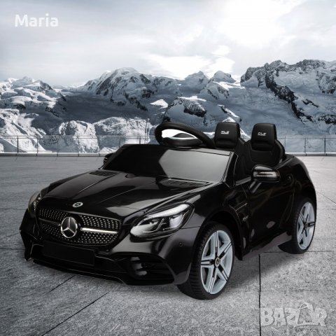 Акумулаторен КОЛА Licensed Mercedes Benz SLC300 12V с меки гуми с Кожена седалка, снимка 18 - Детски велосипеди, триколки и коли - 37014556