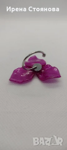 Регулируем пръстен с естествен цвят на бугенвилея. , снимка 8 - Пръстени - 50564661