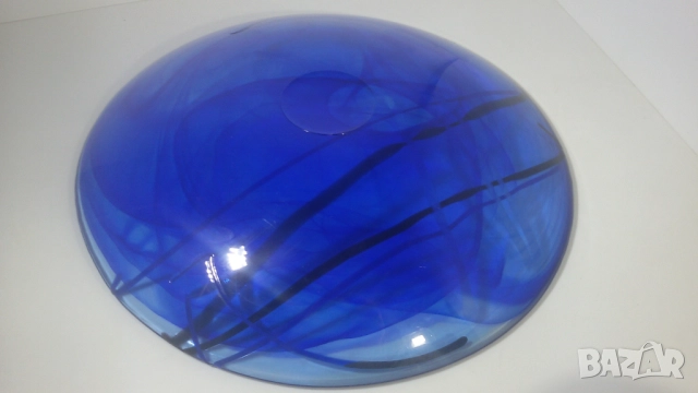 Kosta Boda Contrast Blue Dish 356 mm чиния на Коста Бода, снимка 16 - Декорация за дома - 51836761