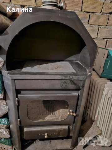 Печка на дърва + помпа подходяща за връзване към радиатори за локално парно