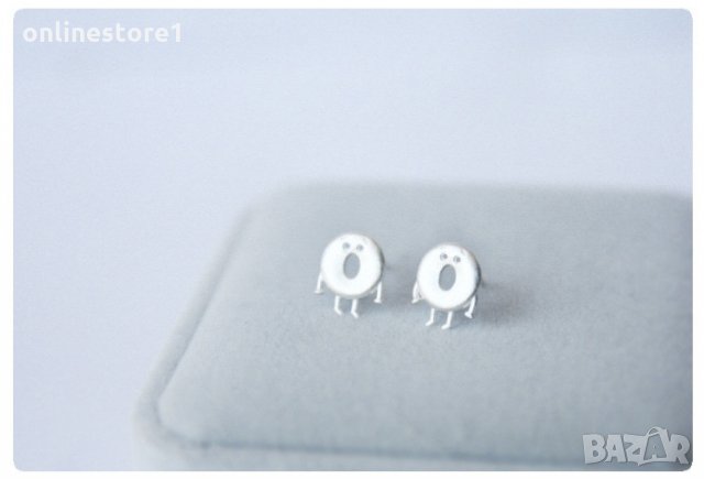 Сребърни Обеци Поничка - 925 печат сребро BT412, снимка 6 - Обеци - 28148522