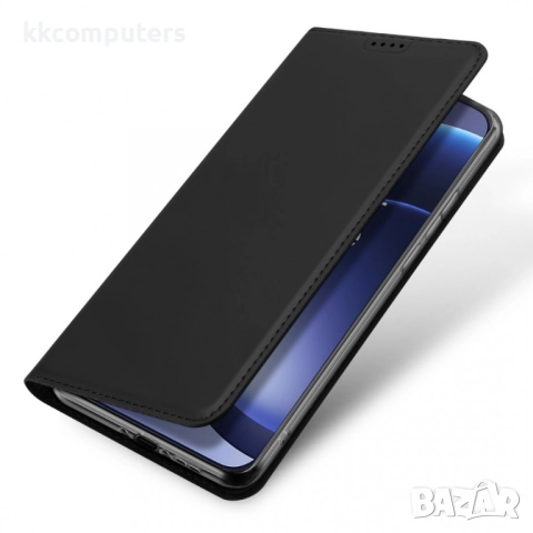 DUX DUCIS Кожен калъф за OnePlus 15 5G- Държач за Карти и Стойка, вкл. Протектор (Черен, Син), снимка 5 - Калъфи, кейсове - 52623581
