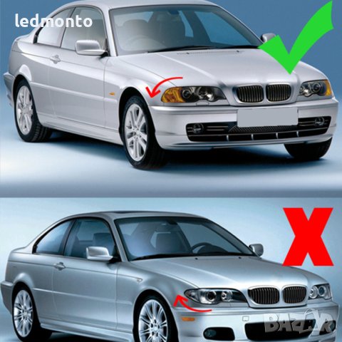 Черни гланцови двойни бъбреци за BMW E46 4-врати (1998-2001) - M стил, снимка 5 - Части - 43400329