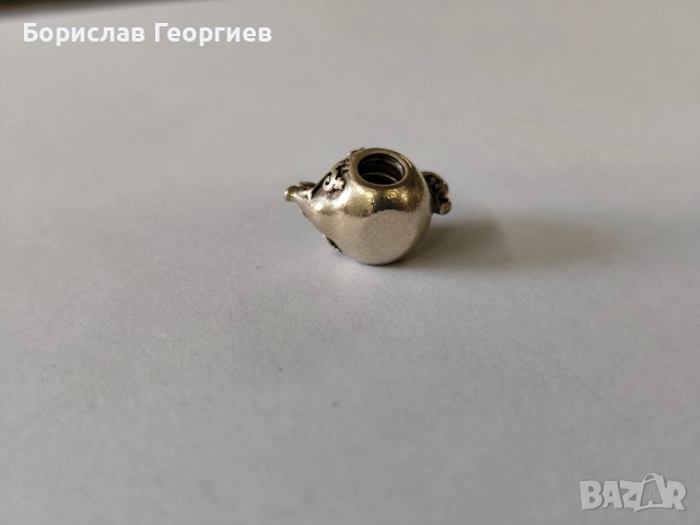 Оригинален сребърен талисман чайник Пандора pandora, снимка 4 - Гривни - 52883044