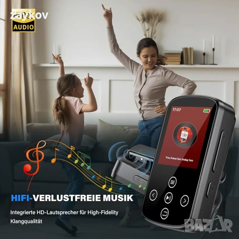 128GB MP3 плейър Bluetooth 5.3, LIUWID мини, снимка 4 - Друга електроника - 53112706