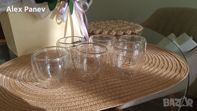 Комплект 6 бр. двойно стенни чаши за кафе 