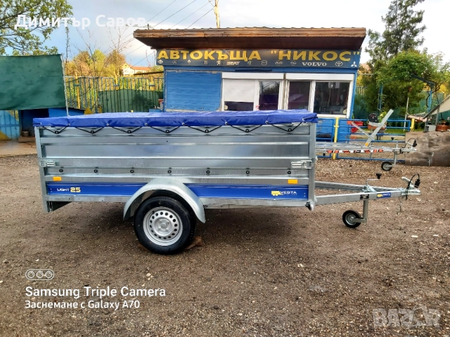 Туристическо, самосвално ремарке VESTA LIGHT 25 с допълнителни канати и плосък брезент