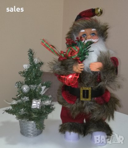 Светещ ,танцуващ и пеещ Дядо Коледа 30см., снимка 1