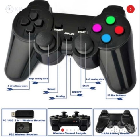 Джойстик с вибрация 2.4 GHz безжична технология FS-5688, снимка 3 - Аксесоари - 43184448