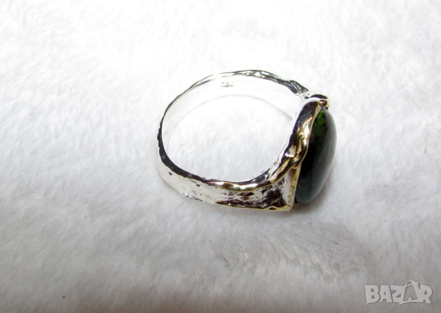 925 сребърен пръстен с огнен опал 16х11мм подходящ за подарък, снимка 5 - Пръстени - 51719810