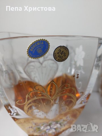 Комплект от оловен чешки кристал Бохемия , снимка 10 - Чаши - 43913428