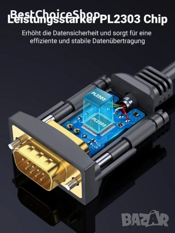 UGREEN USB към RS232 сериен кабел DB9 PL2303 чип – 3M, снимка 7 - Кабели и адаптери - 53420953