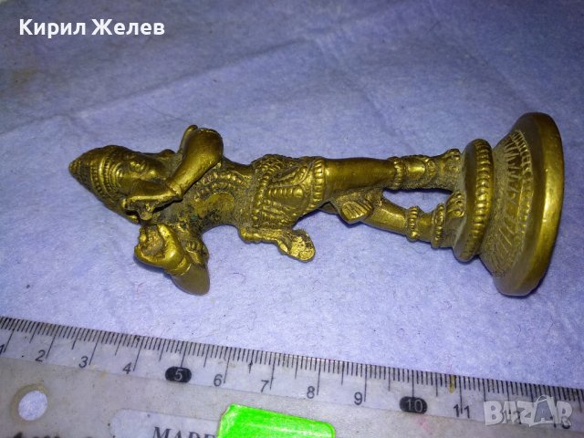 Стара РЯДКА КОЛЕКЦИОНЕРСКА БРОНЗОВА СТАТУЕТКА на ГАНЕША ИНДИЯ МАЙСТОРСКА ТРАДИЦИОННА ИЗРАБОТКА 41401, снимка 12 - Колекции - 43891622