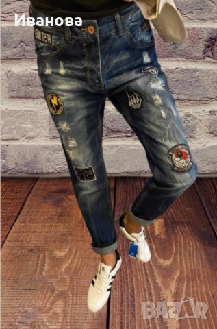 Супер яки дънки с нашивки, бойфренд. Намалени от 138 лв , снимка 2 - Дънки - 43492765